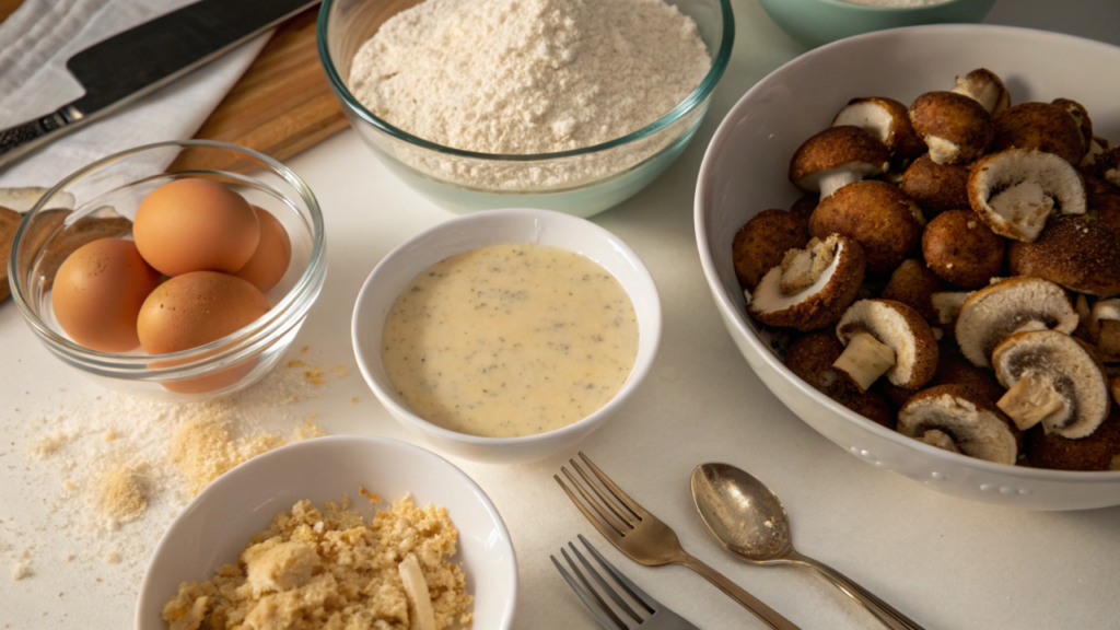 Crispy Fried Mushrooms:with Cool Ranch Dip