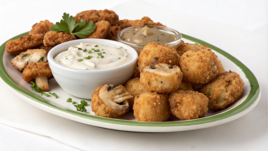 Crispy Fried Mushrooms:with Cool Ranch Dip