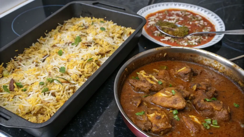 Mutton Biryani with Chicken Gravy  