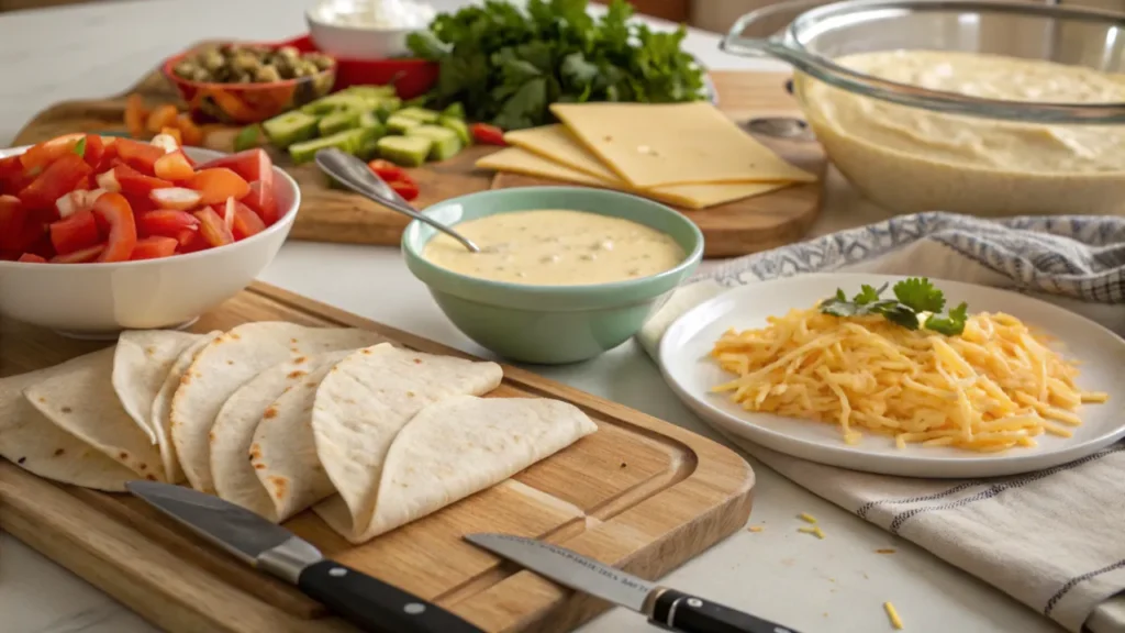 Cheesy Tortilla Wraps with Creamy Sauce