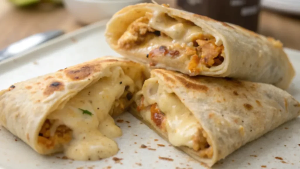 Cheesy Tortilla Wraps with Creamy Sauce