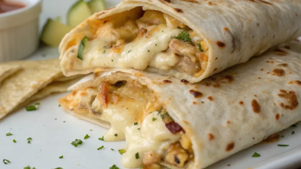 Cheesy Tortilla Wraps with Creamy Sauce