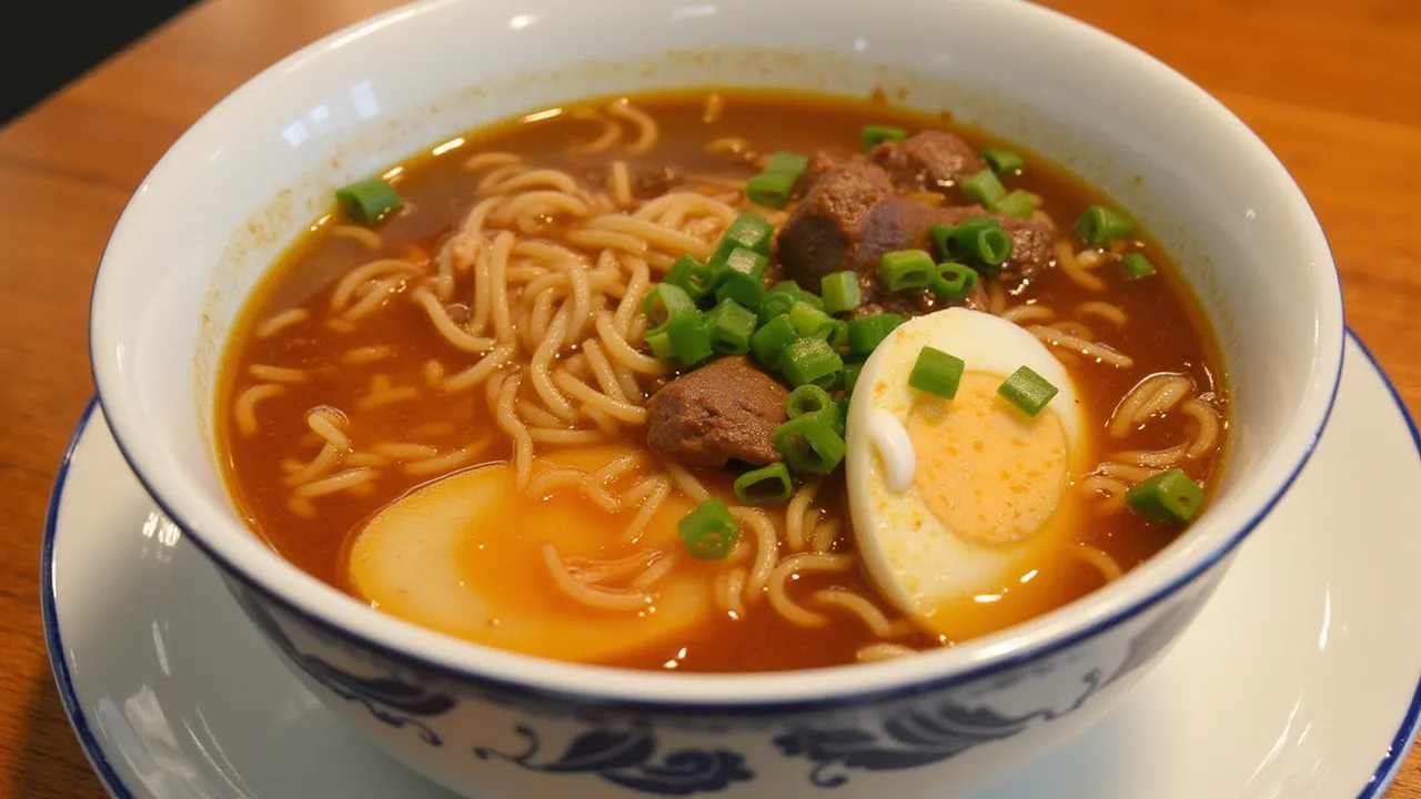 Tomato Egg and Beef Noodle Soup