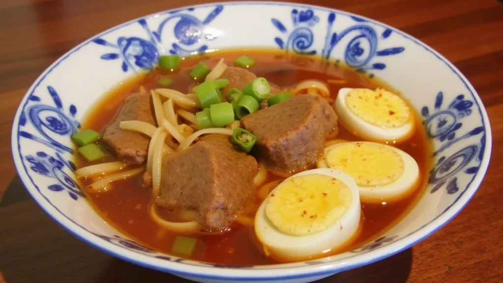 Tomato Egg and Beef Noodle Soup