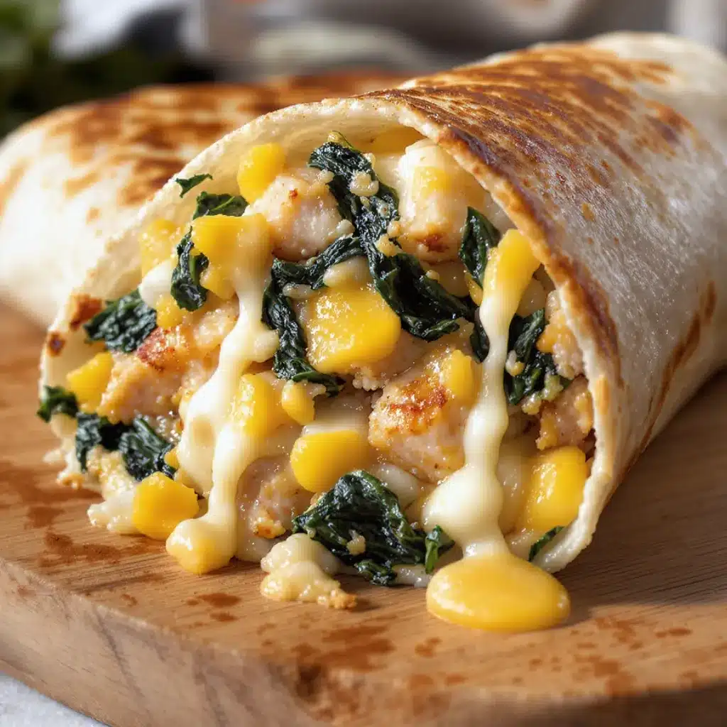 Cheesy Chicken & Spinach Wraps (3) Cheesy Chicken Spinach Wraps 3