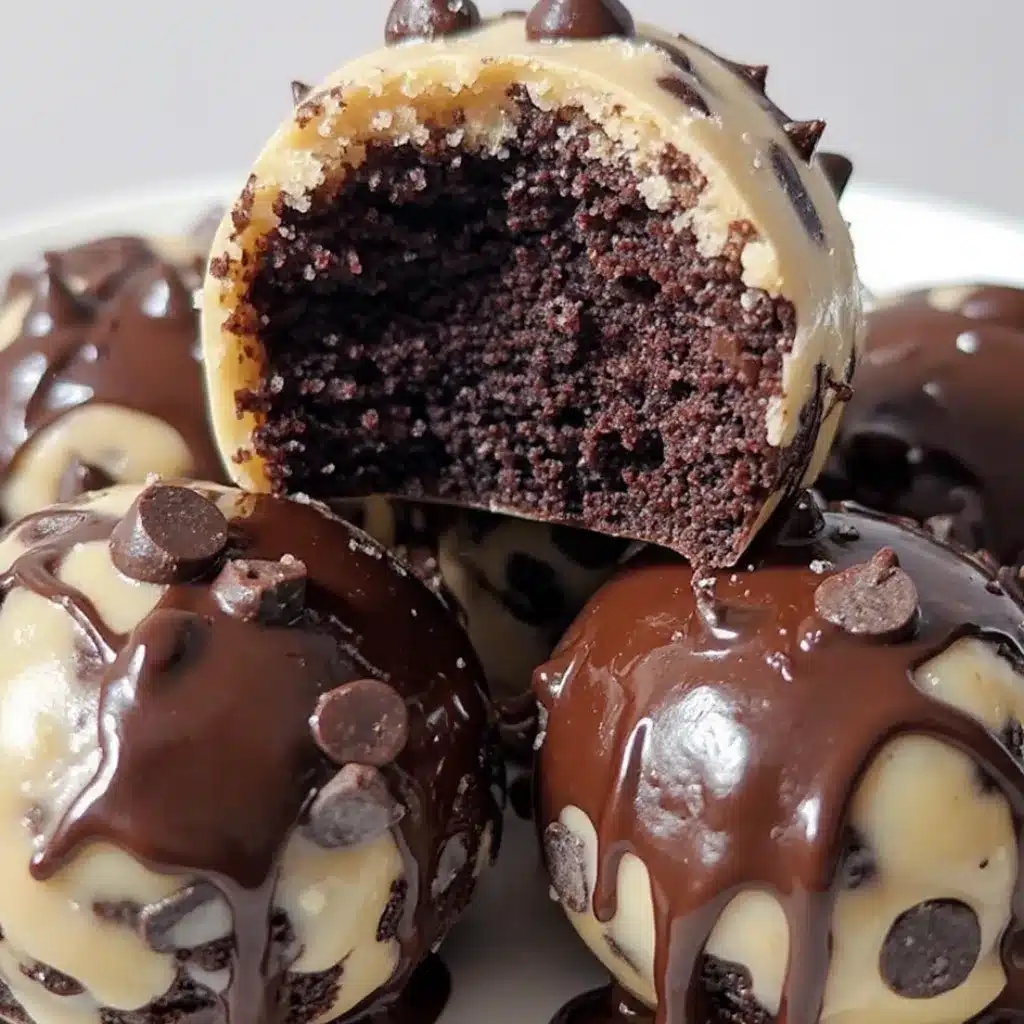 Chocolate Chip Cookie Dough Brownie Bombs tastyflora