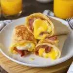 Pancake Egg & Cheese Wraps: A Delicious Breakfast with a Twist 2 pancake Egg & Cheese Wraps, a delicious breakfast option.