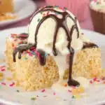 Rice Krispie Ice Cream served in a bowl with a spoon.