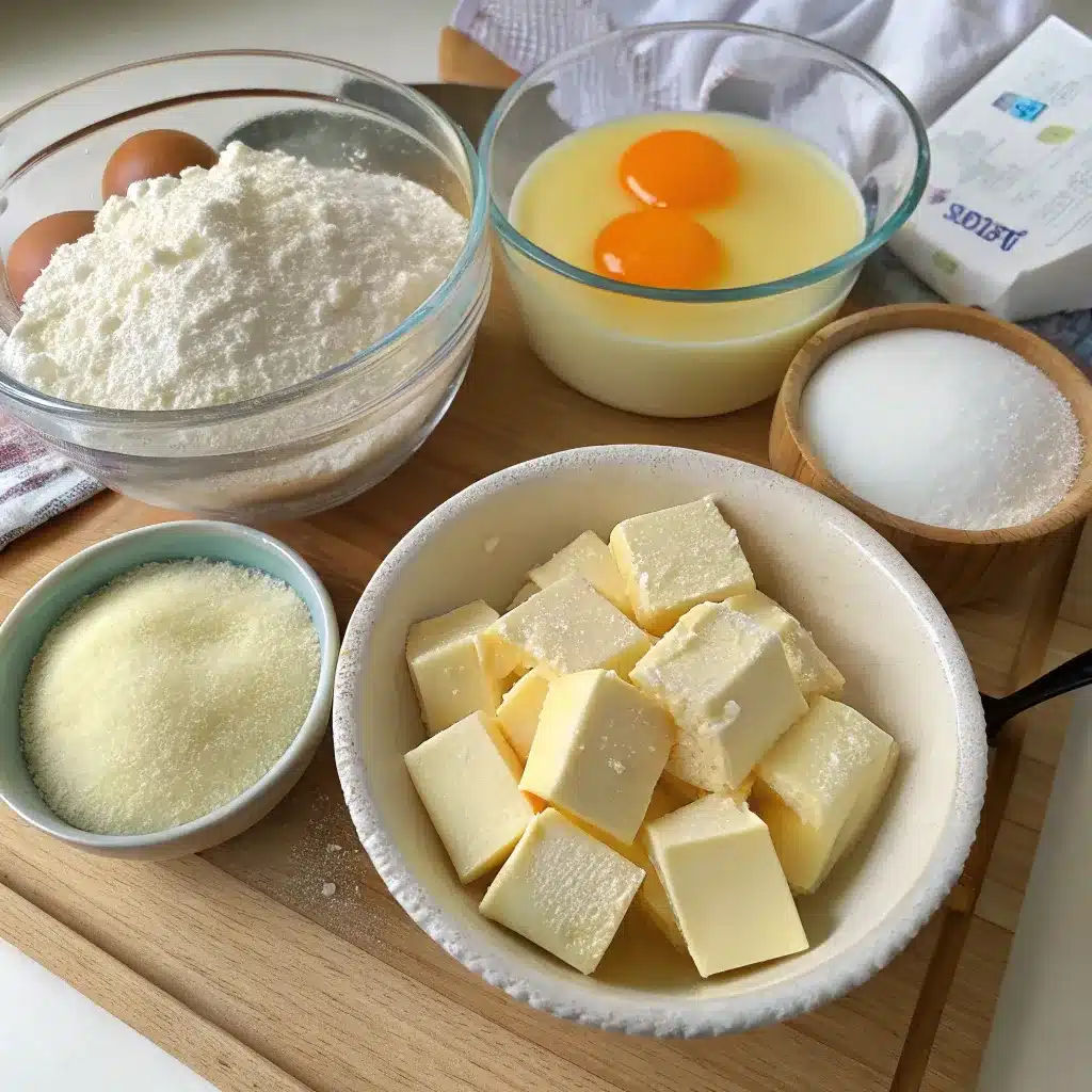 Mixing vanilla custard filling in a saucepan for vanilla custard cream squares
