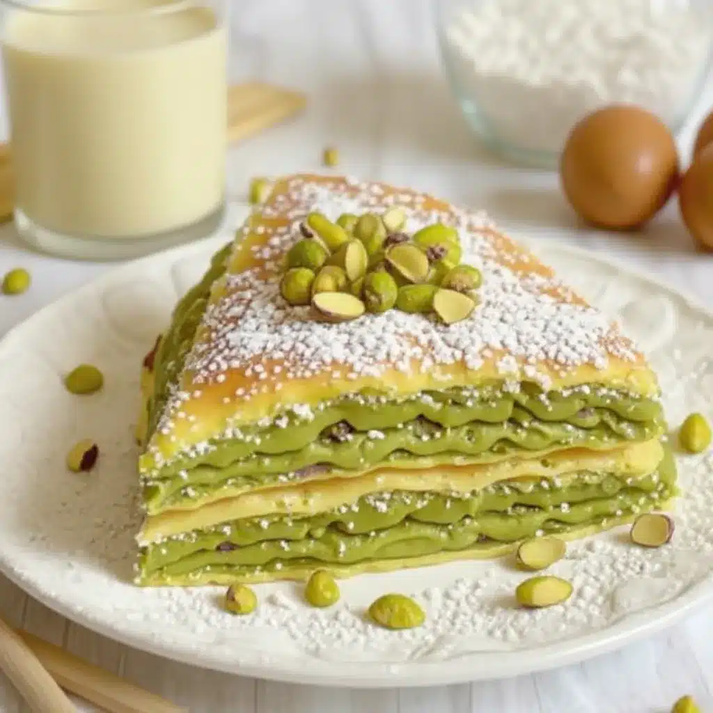 pistachio pancakes (2) Step-by-step making pistachio pancakes